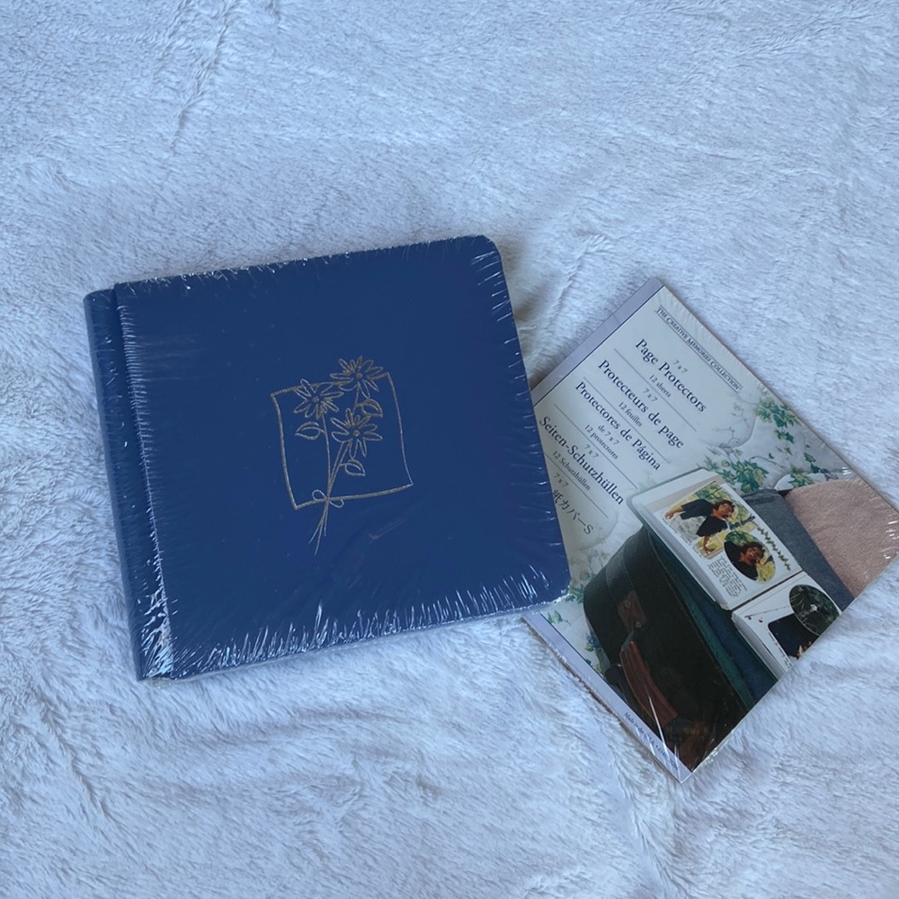Creative Memories 7”x 7” scrapbook & page protectors